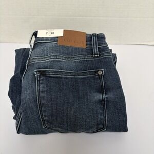 Judy Blue NWT Mid-Rise Wide Leg Dark Denim Jean Size 7/28 Style #82640 Fray Hem